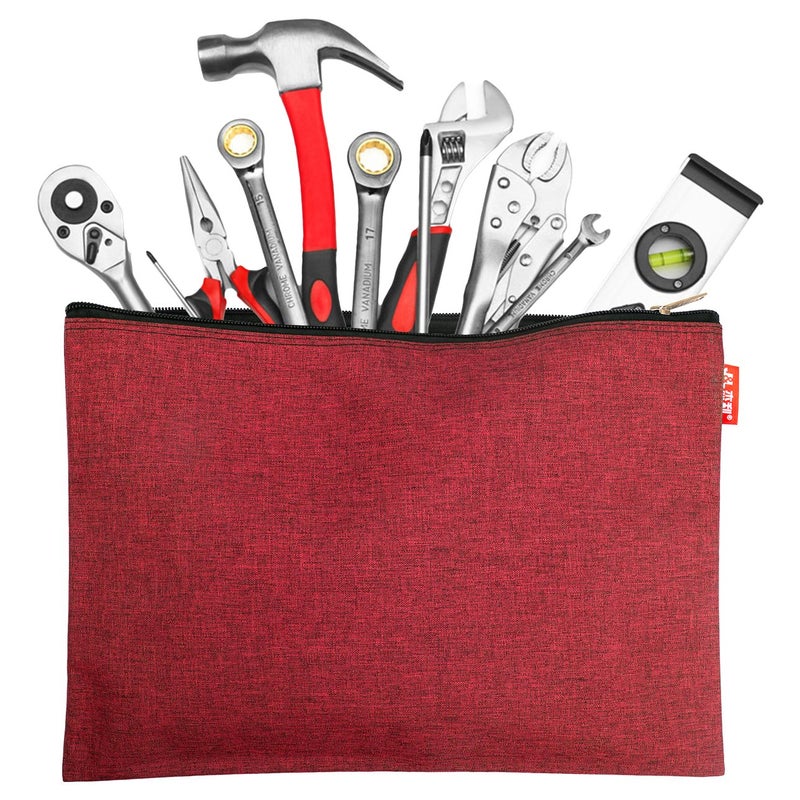 CenterZ 5 Pack Canvas Zipper Tool Bag Set, 13x9.5 inch 16oz Heavy Duty Waterproof Multipurpose Utility Multi Tool Storage Pouch Case for Organizing and Sorting Household Tools, Spare Parts (5 Colors) - Image 5